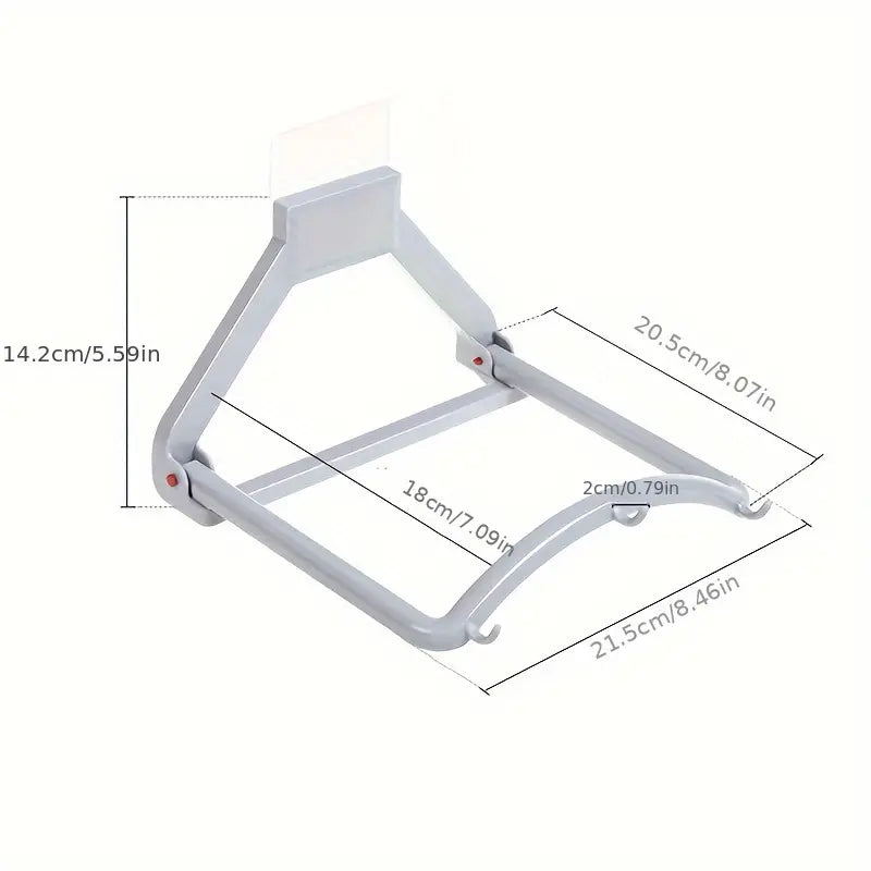 ZUSH - Collapsible Washbasin Rack Holder, Non-Porous Wall-Mounted Toilet Rack, Bathroom Rack, Toilet Rack Shelf, Multi purpose Rack Holder
