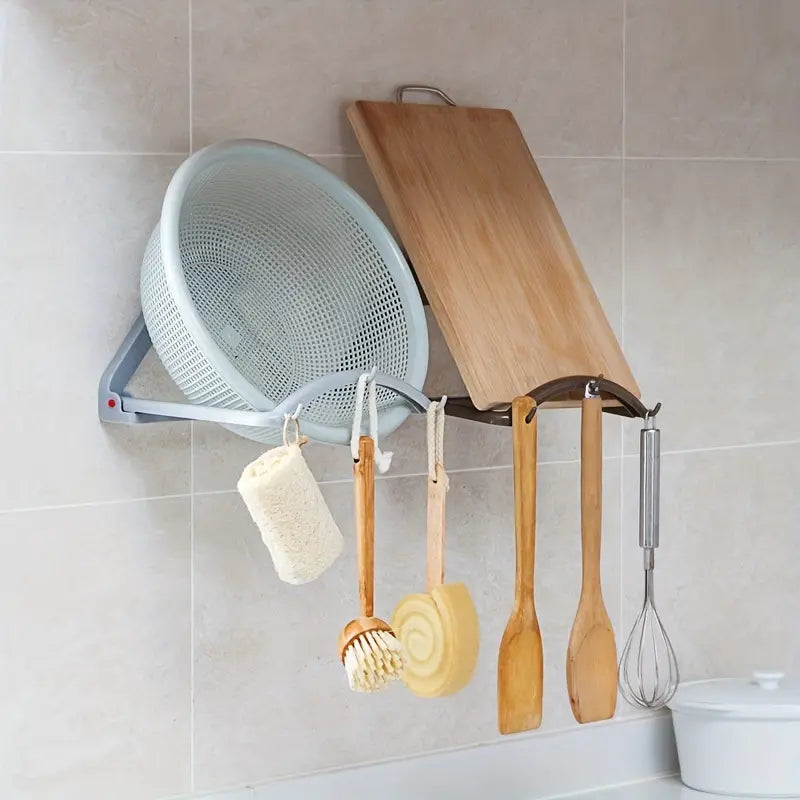 ZUSH - Collapsible Washbasin Rack Holder, Non-Porous Wall-Mounted Toilet Rack, Bathroom Rack, Toilet Rack Shelf, Multi purpose Rack Holder