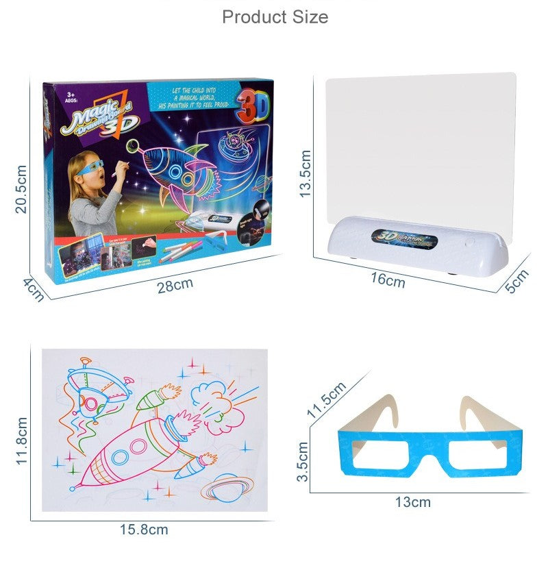 ZUSH - Papan Gambar Ajaib LED 3D: Luar Angkasa 