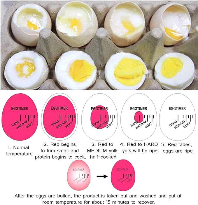 ZUSH - Colourtales Slicon Color Changing Egg Timer Soft Hard Boiled Eggs Cooking Kitchen Tool - Zush.sg