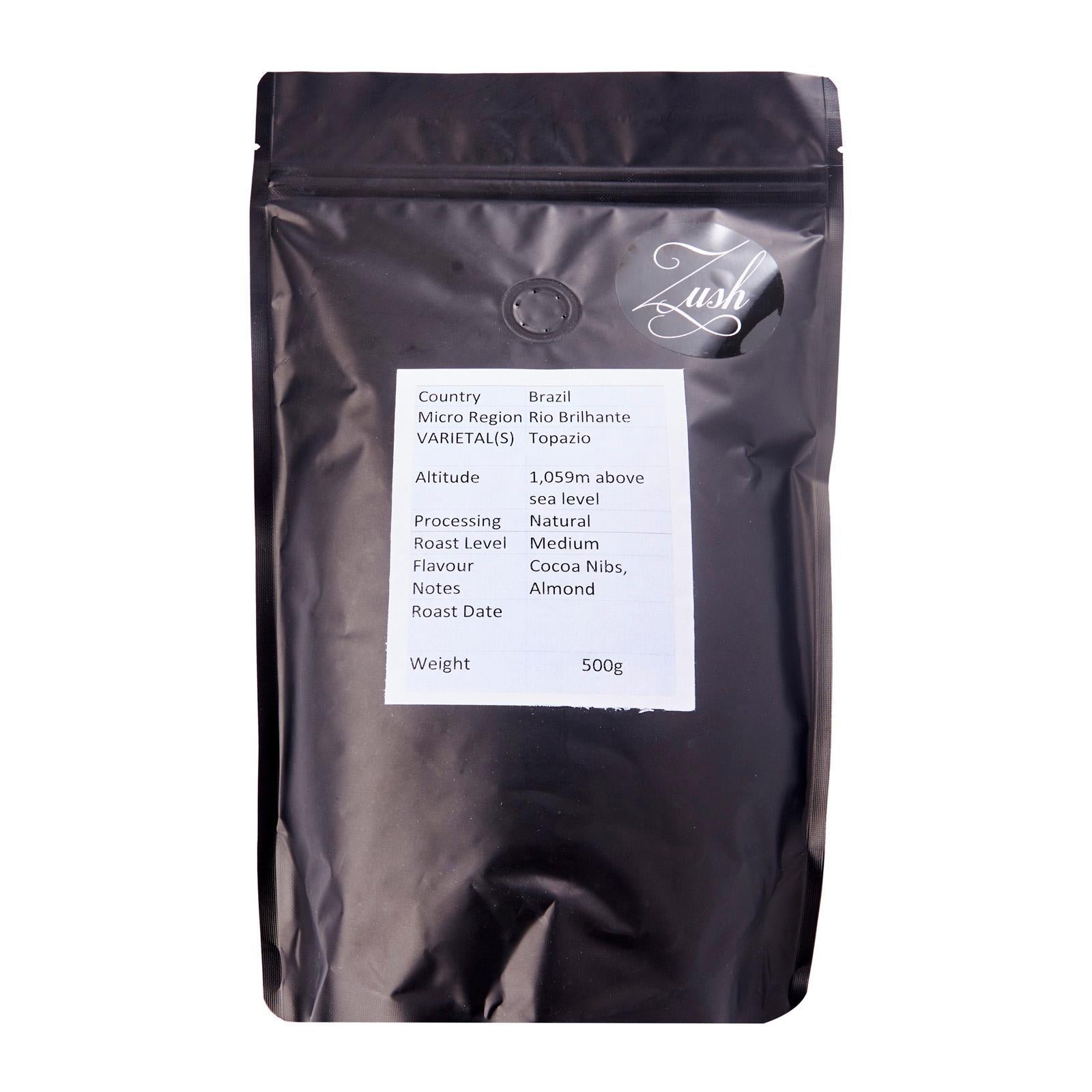 ZUSH Coffee - เมล็ดกาแฟชนิดพิเศษ อาราบิก้า 100% คั่วเป็นกลุ่ม บราซิล ริโอ บริลฮันเต