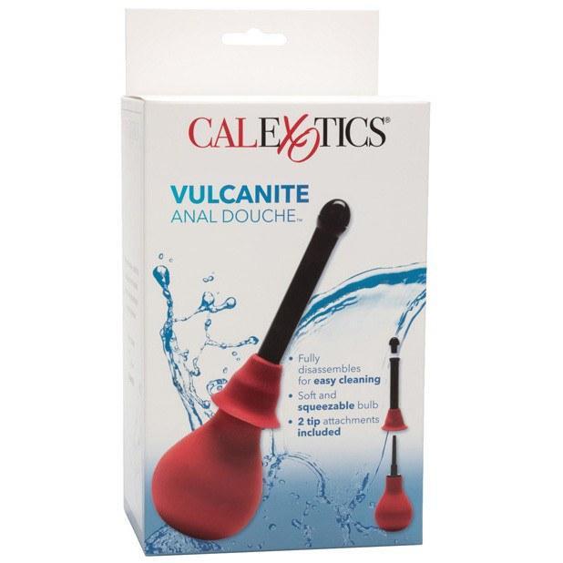 CalExotics - Vulcanite Anal Douche with Attachment (Red)