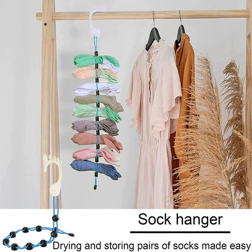 ZUSH - Socks Drying Rack Socks Storage Organizer Sock Laundry Rope Holder