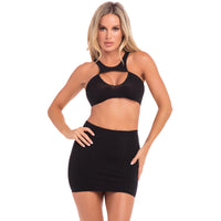 Pink Lipstick - Be Seen 2 Pieces Skirt Set Costume OS (Black) | Zush.sg