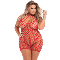 Pink Lipstick - Shreds Of Decency Mini Dress Costume Queen (Red) | Zush.sg