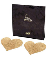 Bijoux Indiscrets - Flash Heart Pasties (Gold) - Zush.sg