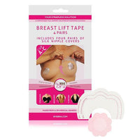 Bye Bra - Breast Lift Tape with Silk Nipple Covers Cup A-C 4 Pairs (Nude) | CherryAffairs Singapore