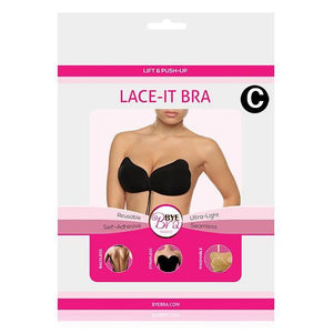Bye Bra - Lace and Push Up Lace-It Bra Cup C (Black) | CherryAffairs Singapore