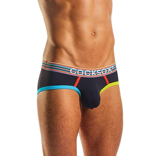 Cock Sox - Contour Pouch Sports Brief Jet Underwear S (Black) Gay Pride Underwear 9342504025082 CherryAffairs
