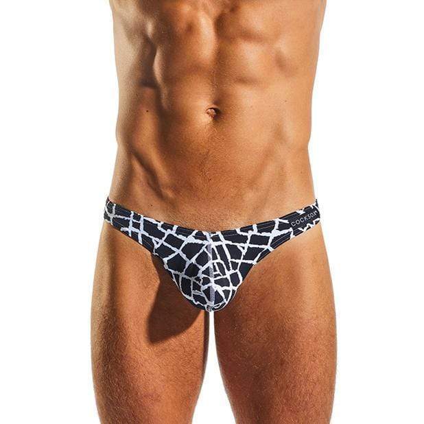 Cock Sox - Enhancing Pouch Thong Giraffe Underwear S (Black) | Zush.sg