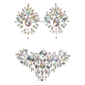 Coquette - Iridescent Body Gem and Jewel Pasties Nipple Covers Set O/S (Multi Colour) Nipple Covers 883124170404 CherryAffairs