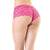 Coquette - Low Rise Stretch Scallop Lace Booty Short Panty O/S (Pink) Lingerie (Non Vibration) 883124157528 CherryAffairs
