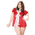 Coquette - Stretch Velvet Hooded Santa Teddy with Faux Trim & Removable Skirt Queen (Red) | Zush.sg
