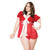 Coquette - Stretch Velvet & Mesh Hooded Santa Babydoll & G-String Queen (Red) | Zush.sg