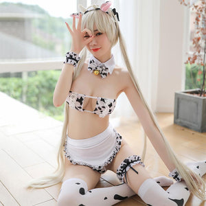 Day Dream - Moo Cow Costume Set (White) Costumes 293457514 CherryAffairs