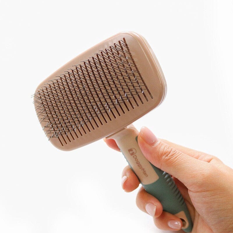 DoggyMan - Hayashi BS Cushion Slicker Brush with Cleaning Function Grooming Pet Brush (Rose Gold) Pet Brush 4976555831979 CherryAffairs