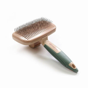 DoggyMan - Hayashi BS Cushion Slicker Brush with Cleaning Function Grooming Pet Brush (Rose Gold) Pet Brush 4976555831979 CherryAffairs