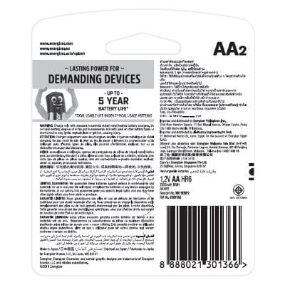 Energizer - Recharge Extreme NH15E Recharged Pack of 2 AA Batteries (2300 mAh) Battery 8888021301366 CherryAffairs