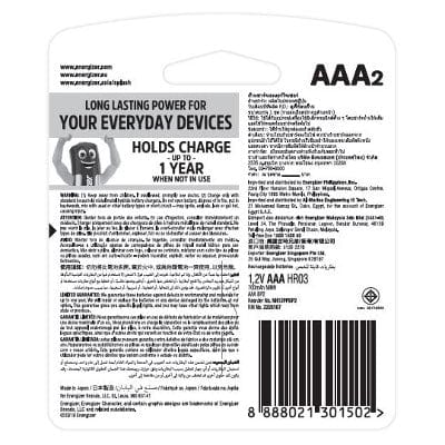 Energizer - Recharge Power Plus NH12RP2 Pack of 2 AAA Batteries (700mAh) Battery 604559139 CherryAffairs