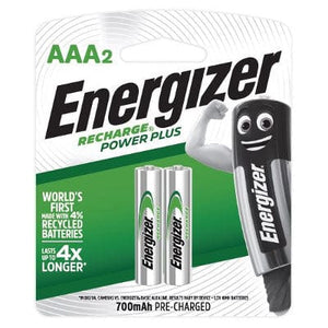 Energizer - Recharge Power Plus NH12RP2 Pack of 2 AAA Batteries (700mAh) Battery 604559139 CherryAffairs