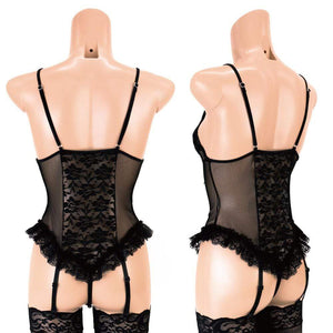 Enjoy Toys - Mon Cheri Teddy Garter Sexy Lingerie mon0125 (Black) Lingerie (Non Vibration) 319709408 CherryAffairs