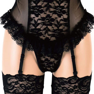 Enjoy Toys - Mon Cheri Teddy Garter Sexy Lingerie mon0125 (Black) Lingerie (Non Vibration) 319709408 CherryAffairs