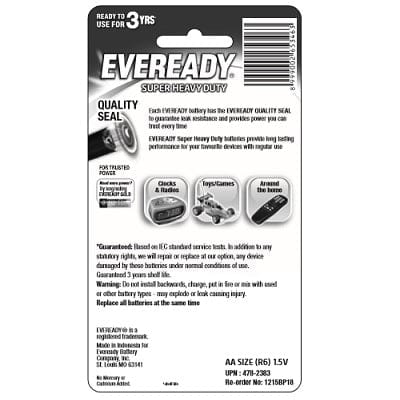Eveready - Super Heavy Duty M1215 Battery Pack of 18 AA Battery 604588632 CherryAffairs