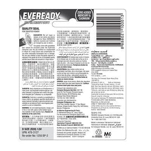 Eveready - Super Heavy Duty M1250 Battery Pack of 2 D2 Battery 604561466 CherryAffairs