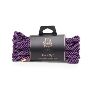 Fifty Shades Freed - Want to Play Silk Rope 10 m (Purple) | Zush.sg
