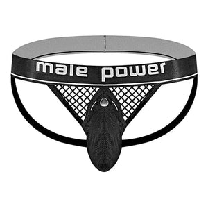 Male Power - Cock Pit Fishnet Cock Ring Jock Underwear S/M (Black) Gay Pride Underwear 845830084093 CherryAffairs