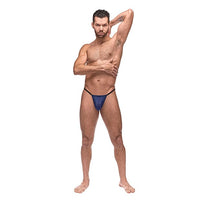 Male Power - Diamond Mesh Posing Strap Underwear O/S (Blue) Gay Pride Underwear 845830085335 CherryAffairs