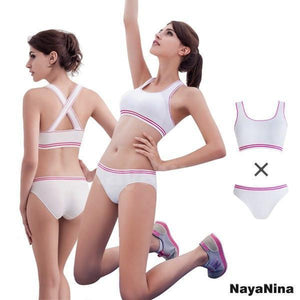 Naya Nina - Seamless Underwear / Sports Bra Set NA16990051 (White) | Zush.sg
