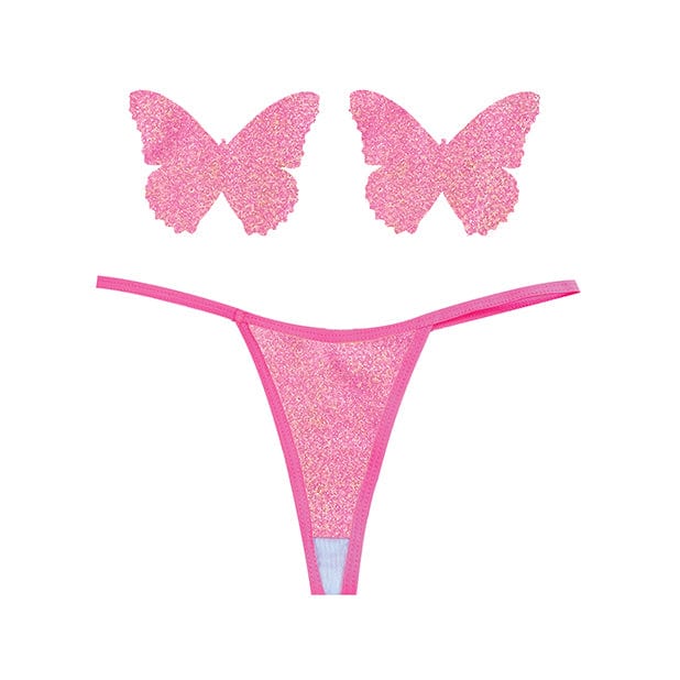 Neva Nude - Naughty Knix Bella Rosa Shimmer G String and Pasties Nipple Covers Set O/S (Soft Pink) Nipple Covers 672975643485 CherryAffairs