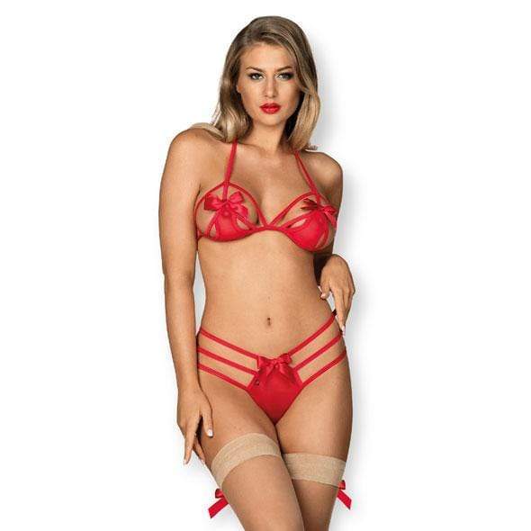 Obsessive - Giftella 2 pcs Lingerie Set S/M (Red) | Zush.sg