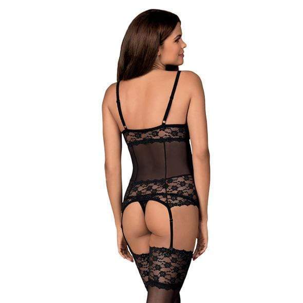 Obsessive - Letica Corset and Thong Costume S/M (Black) Costumes 277019462 CherryAffairs