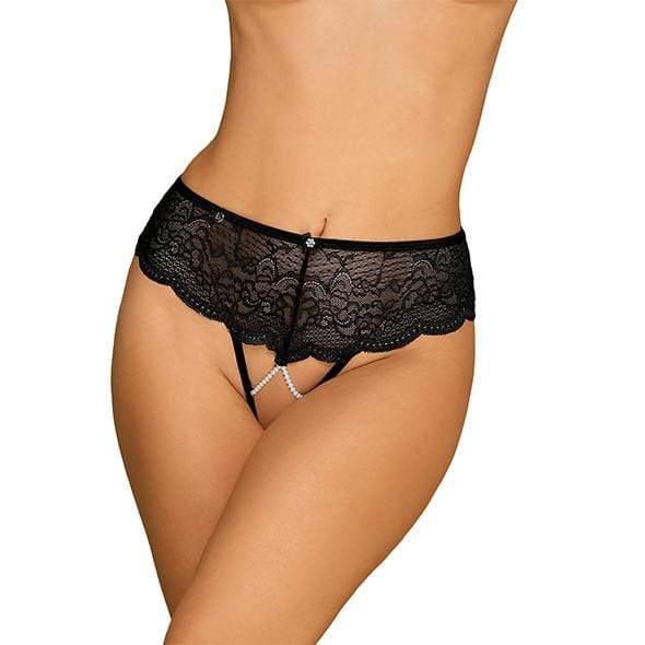 Obsessive - Pearlove Panties S/M (Black) Lingerie (Non Vibration) 5901688232019 CherryAffairs