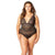 Oh la la cheri - Soft Edged Galloon Lace Teddy with Adjustable Straps and Snaps Crotch 1X (Black) | Zush.sg