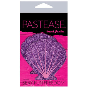 Pastease - Premium Mermaid Glitter Seashell Pasties Nipple Covers O/S (Purple/Pink) Nipple Covers 036663318855 CherryAffairs