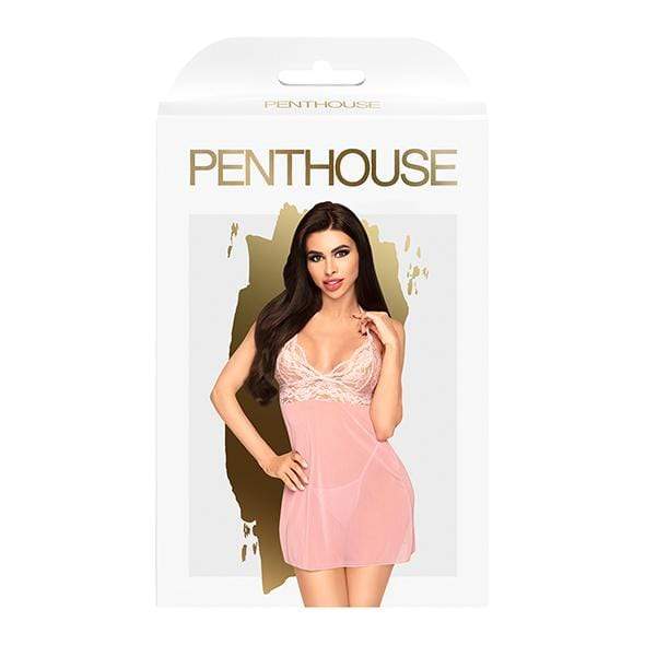Penthouse - Bedtime Story Mini Dress with Thong Chemise L/XL (Light Pink) Chemises 4061504006185 CherryAffairs