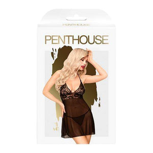 Penthouse - Bedtime Story Mini Dress with Thong Chemise S/M (Black) Chemises 4061504006222 CherryAffairs