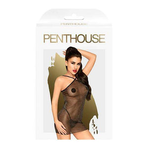 Penthouse - Bombshell Sheer Shimmer Mini Dress S/M (Black) Costumes 4061504005812 CherryAffairs