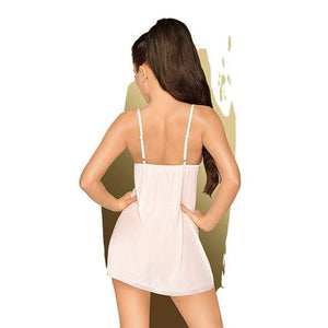 Penthouse - Casual Seduction Satin Mini Dress with Thong Chemise L/XL (White) Chemises 4061504004631 CherryAffairs