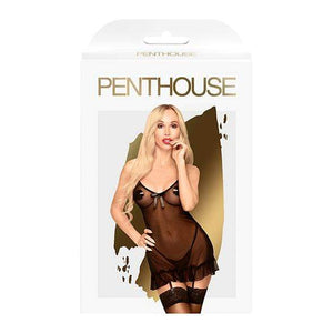 Penthouse - Guilty Icon Suspender Dress with Thong Chemise M/L (Black) Chemises 4061504004563 CherryAffairs