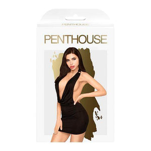 Penthouse - Heart Rob Mini Dress with Thong M/L (Black) Chemises 4061504005737 CherryAffairs