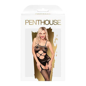 Penthouse - Hot Nightfall Geometric Net Bodystocking Costume S-L (Black) Costumes 4061504005003 CherryAffairs