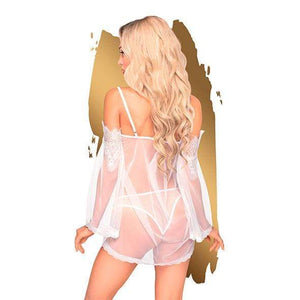 Penthouse - Lip Smacker Mesh Lace Chemise M/L (White) Chemises 4061504005416 CherryAffairs
