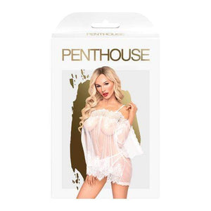 Penthouse - Lip Smacker Mesh Lace Chemise S/M (White) Chemises 4061504005409 CherryAffairs