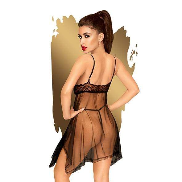 Penthouse - Naughty Doll Lace Babydoll with Thong Chemise M/L (Black) Chemises 4061504006260 CherryAffairs