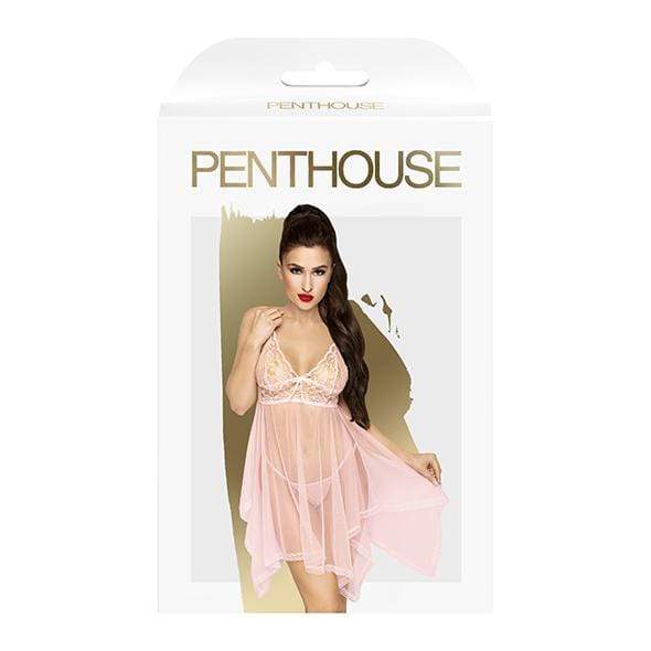 Penthouse - Naughty Doll Lace Babydoll with Thong Chemise S/M (Light Pink) Chemises 4061504006314 CherryAffairs