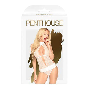 Penthouse - Perfect Lover High Neck Playsuit Costume S/M (White) Costumes 4061504004730 CherryAffairs